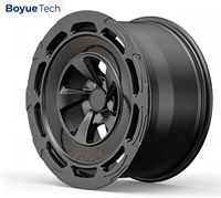 Rines de Aleación de Cinco Birlos para Todoterreno, Forjados en una Sola Pieza, Color Negro Mate, PCD 5*108 112 114.3 115 120 130, para Camionetas SUV