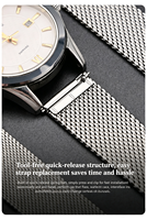 Bracelet de montre en maille milanaise en acier inoxydable 316L de luxe, étanche et respirant, 20 mm 22 mm, à libération rapide