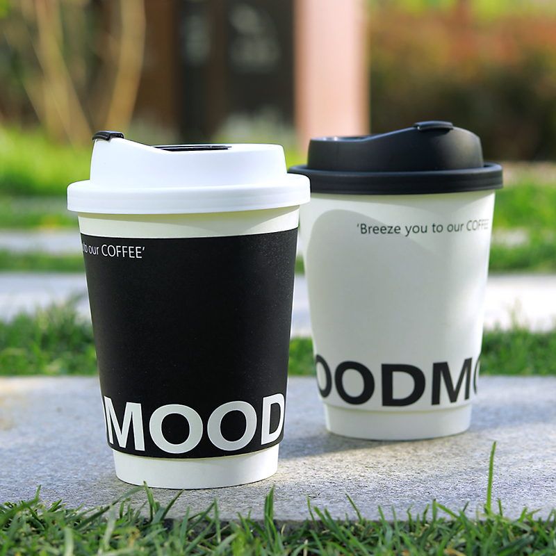 Wholesale Biodegradable Food Grade Single Wall Craft Paper Eco-friendly Flexo Printed Hot Drinks Black Takeaway Disposable Cups