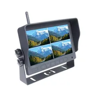 Moniteur de voiture sans fil Quad Split 7 pouces 1080P système de vue arrière sans fil 4 canaux HD et DVR 2.4G caméra de recul sans fil numérique