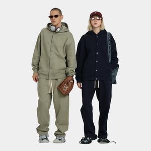 2025 Autumn Winter New American Style Loose 510g Eco-Friendly Windproof Heart Pattern Trendy Brand Button Sweatshirt <b>Hoodie</b> - Product Image 4