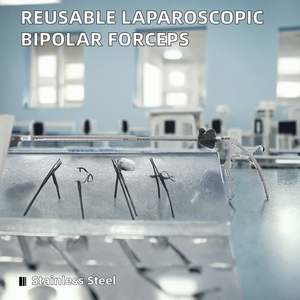 Pinzas de Electrocoagulación Bipolar Laparoscópicas Manuales Reutilizables, Pinzas de Agarre de Acero Inoxidable Clase II con Certificación ISO - Product Image 2