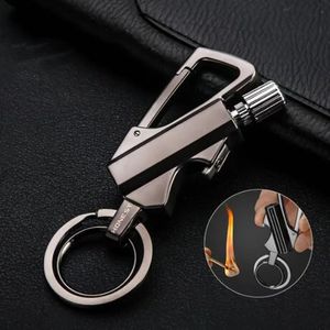 Nouveau Briquet à Huile Multifonctionnel, Ouvre-Bouteille, Allume-Boîte Métallique, Porte-clés, Briquet à Kérène Étanche pour l'Extérieur - Product Image 4