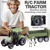 Vente en gros 2025 Modèle pas cher Plastique Télécommande Jouet Camion à benne basculante Enfants Rc Transport Pvc Vache Fermier Tracteur Camions Jouet avec son