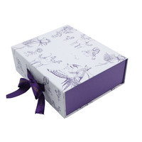 Boîte cadeau violette exquise, emballage haut de gamme pour les cadeaux de fêtes, d'anniversaires et d'occasions spéciales