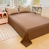 Housse de lit en microfibre lavée à double couche super douce, housse de couette en microfibre douce, drap de lit, draps, ensembles de literie