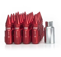 20 pièces/ensemble Écrous de roue M12x1.5 en aluminium à pointes rouges, zingués, classe 4.8 et 6.8, avec clé de serrage pour tuning et course, pour jantes de rechange