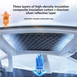Y0167 Pliable Voiture Panoramique Fenêtre <span class=keywords><strong>Pare</strong></span>-<span class=keywords><strong>Soleil</strong></span> <span class=keywords><strong>Pare</strong></span>-<span class=keywords><strong>Soleil</strong></span> pour Corps 95% UV 90% IR Rejet 100% Polyester Matériel Anti-rayures - Product Image 4