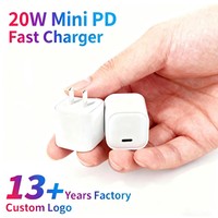 Chargeur USB-C à charge rapide 20W, mini bloc de charge USB C, adaptateur secteur Type C ultra fin, chargeur mural PD pour téléphone