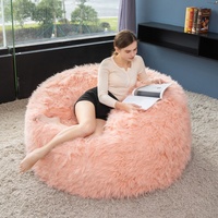 Chaise en mousse 4 pieds Cylinder Modern Comfortable Faux fur Foam Chair