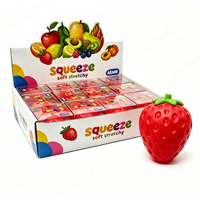 Jouet anti-stress fraise à presser très populaire, boule anti-stress fraise faite à la main, portable et croquante