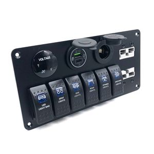 12V <span class=keywords><strong>3</strong></span> Bende On Off Rocker Schakelaar Paneel Met Qc3.0 Usb Oplader Voor Auto Rv Vrachtwagen Boot Offroad - Product Image 6