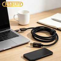 Cable Coaxial de Alta Velocidad XTAURI 4.0 USB Thunderbolt 4 de Cobre Puro, 40 Gbps, 8k60hz, Blindaje Trenzado, Carga Rápida de 5A para Computadora