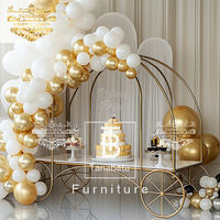 Décoration de fête Table à gâteau Dessert Bar Chariot à bonbons avec roues
