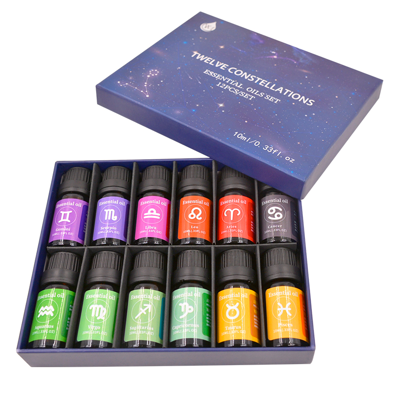 Новый стиль 100% чистый ароматерапия двенадцать созвездий подарочный набор для кожи лица волосы эфирное масло