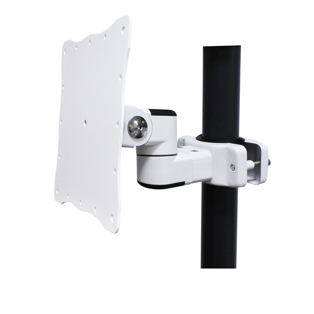 Swivel Tilting White TV Bracket Stand Compatible 30-60mm Pole Iron Aluminium Cable Pole Mount Home Use LCD Monitor Mounts Carts