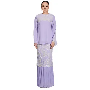 Popular OEM ODM embroidered chiffon fashion baju kurung abaya muslim dress baju kurung for kids ladies baju kurung modern