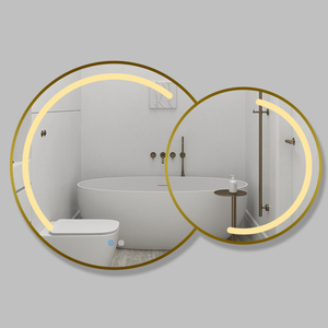 Fullkenlight chống sương mù vàng khung Gương phòng tắm Ý tưởng thiết kế có thể điều chỉnh <span class=keywords><strong>Led</strong></span> Gương phòng tắm - Product Image 2