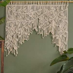 Tapisserie murale en macramé tissée à la main 100% coton, décoration moderne pour la maison, fabriquée au Vietnam - Product Image 5