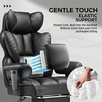 Fauteuil Ergonomique Relevable Grand Modèle en Cuir PU avec Repose-Pieds, Accoudoirs Réglables et Design Moderne à Pieds Coniques en Acier Inoxydable