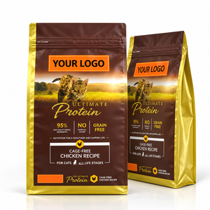 Bolsa Personalizada de 1kg 5kg con Fondo Plano y Cierre para Alimento de Mascotas, Comida para Gatos, Comida para Perros, Receta Sin Granos de Pollo, Bolsa de Empaque - Product Image 1