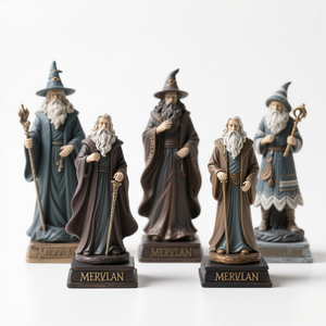 Estatua <span class=keywords><strong>de</strong></span> resina <span class=keywords><strong>de</strong></span> mago Merlin <span class=keywords><strong>de</strong></span> 10 "-estatuilla <span class=keywords><strong>de</strong></span> hechicero pintada a mano, personal antiguo y capa, regalo <span class=keywords><strong>de</strong></span> decoración <span class=keywords><strong>de</strong></span> fantasía - Product Image 2