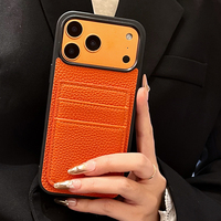 MOQ 500 Étui de luxe en cuir pour téléphone portable avec fente pour carte d'identité et porte-cartes, fournisseur d'origine, compatible avec les accessoires iPhone 14 15 16 17 Pro Max