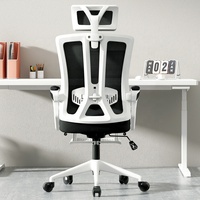 Chaise de bureau confortable, chaise d'ordinateur pivotante, chaise à dossier en maille pour usage domestique, étude, conférence, avec appui-tête ergonomique, luxe, fixe