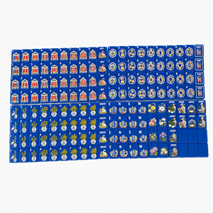 Jeu de Mahjong Américain Style Chinois Bleu Élégant Tuiles Complètes Joker NOUVEAU Jeu de Table Soirée Cadeau - Product Image 1