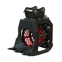 Bécher de criblage hydraulique rotatif SLN 5-6 tonnes pour excavatrice, attache mobile portable pour la séparation du sol et du gravier en construction
