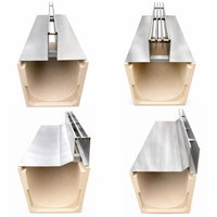 Caniveau de drainage architectural avec couvercle en acier inoxydable et canal en béton polymère pour drainage dissimulé