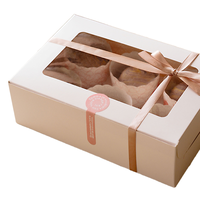 Boîte à cupcakes en papier kraft écologique avec fenêtre transparente et revêtement UV sérigraphié pour boulangerie, vente au détail, plats à emporter et coffrets cadeaux