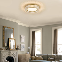 Plafonnier LED moderne en cristal, rond, encastré, en acier inoxydable, luminaire pour salon