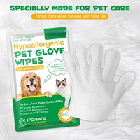 Gants de nettoyage pour animaux de compagnie hypoallergéniques et écologiques, lingettes biodégradables pour le toilettage des animaux, lingettes humides pour chiens et chats, marque privée