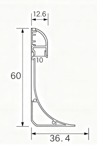 <span class=keywords><strong>Profilé</strong></span> LED de plafond <span class=keywords><strong>en</strong></span> <span class=keywords><strong>aluminium</strong></span> anodisé série 6000, 37*60mm, éclairage de coin supérieur, extrusion de <span class=keywords><strong>profilé</strong></span> <span class=keywords><strong>en</strong></span> <span class=keywords><strong>T</strong></span> - Product Image 3