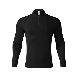 Factory Wholesale & Customizable Unisex Quick-Dry Quarter-Zip Moisture-Wicking, Breathable <b>Mock</b> <b>Neck</b> Long Sleeve Shirts - Product Image 2