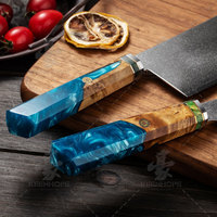 Couteau de chef professionnel en acier Damas KEENHOPE, cœur VG10, couteau de cuisine japonais de 7 pouces, manche en bois de frêne et résine