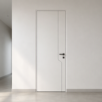 Porte intérieure insonorisée en MDF minimaliste personnalisée avec revêtement polymère pour villa, garantie 5 ans