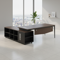 Bureau de direction en bois en forme de L LIWEI, grand meuble de rangement, table de bureau moderne pour patron, poste de travail professionnel pour manager, ergonomique