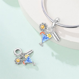 Fabricant de bijoux – Breloques multiples sculptées et gravées à la main, motif Plumeria estival, perles pendantes certifiées CE pour articles haut de gamme - Product Image 5