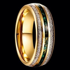 Antique <b>Rings</b> Gold Plated 8mm Non Fade Engagement <b>Tungsten</b> Kaining X197 Trendy <b>Men</b> Finger Band - Product Image 5