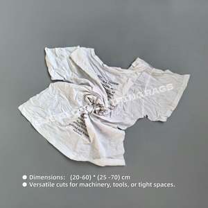 Chiffons de nettoyage industriels pour essuyage d'équipements, chiffons en coton réutilisables, chiffons en tissu de t-shirt blanc imprimé pour atelier de nettoyage - Product Image 3