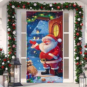 Fondo Navideño Festivo, Pancarta de Tela para Fotografía, Decoración Colgante para Puerta de Navidad - Product Image 4