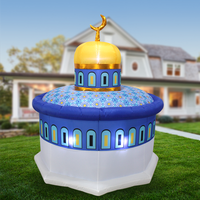 Nouvelle conception, décoration gonflable de Ramadan, ornement de cour extérieure, mosquée islamique de 6 pieds, lumière LED, Eid Kareem