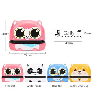 Customize Cute Kids Cartoon Plastic Toy Seal T Shirt Cloth Ink Personalized Name Stamp