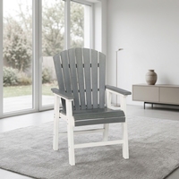 Chaise Adirondack moderne bicolore, robuste, pour l'extérieur, résistante à l'eau, en HDPE, pour jardin, terrasse, piscine, salle à manger, parc