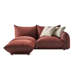Panic Buying Red wine color set sofa living room furniture for hotel