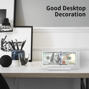 Marco de exhibición de billetes de dólar de acrílico al por mayor, soporte transparente de plexiglás con base para billetes de banco para negocios minoristas - Product Image 4