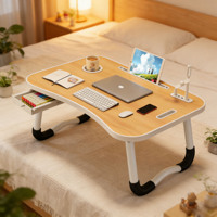 Bureau d'ordinateur portable en aluminium pliable, plateau de lit en MDF, petite table d'étude colorée pour la maison et le bureau