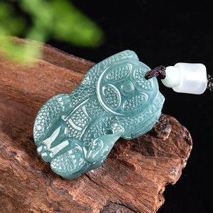 Colgante de Jadeíta Natural Pixiu, Jade Azul Agua, UNISEX, Bestias Míticas, Estilo Chino, con Certificado de Tasación PX39 - Product Image 3